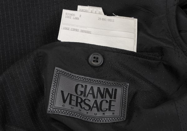 GIANNI VERSACE Wool Pinstripe Suit Dark Gray Size 52