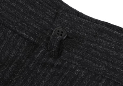 Versace Istante Wool Shadow Stripe Tuck Pants Dark Size 52