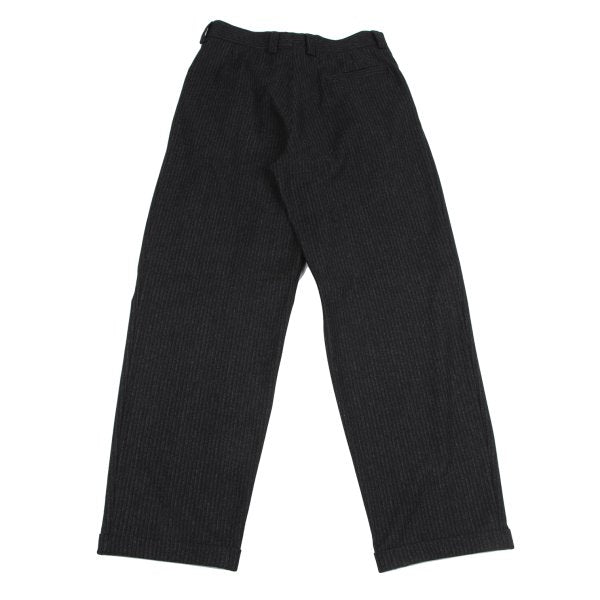 Versace Istante Wool Shadow Stripe Tuck Pants Dark Size 52