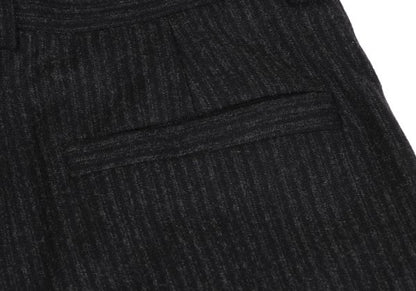 Versace Istante Wool Shadow Stripe Tuck Pants Dark Size 52