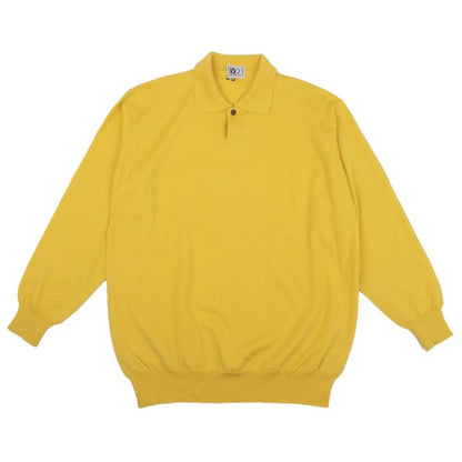 VERSACE CLASSIC V2 Wool Metal Button Polo Knit Yellow Size M