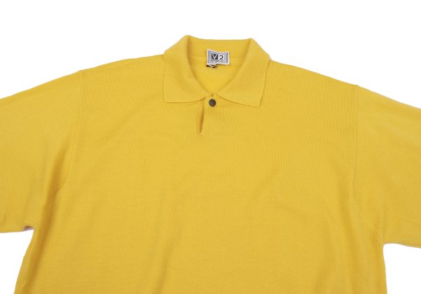VERSACE CLASSIC V2 Wool Metal Button Polo Knit Yellow Size M