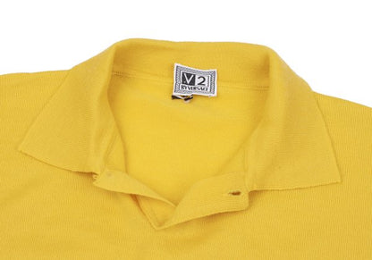 VERSACE CLASSIC V2 Wool Metal Button Polo Knit Yellow Size M