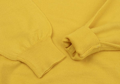 VERSACE CLASSIC V2 Wool Metal Button Polo Knit Yellow Size M