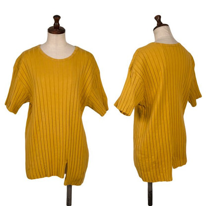 Y's 21SS Cotton Stripe Weave T-Shirt Yellow Size 2