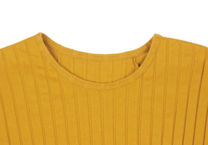 Y's 21SS Cotton Stripe Weave T-Shirt Yellow Size 2