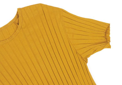 Y's 21SS Cotton Stripe Weave T-Shirt Yellow Size 2