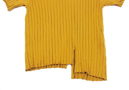 Y's 21SS Cotton Stripe Weave T-Shirt Yellow Size 2