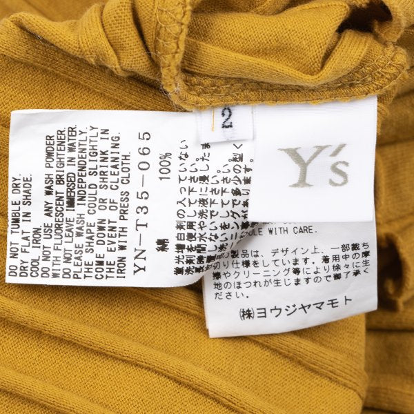 Y's 21SS Cotton Stripe Weave T-Shirt Yellow Size 2