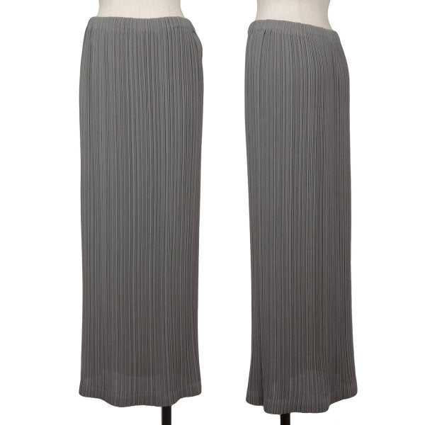 ISSEY MIYAKE WHITE LABEL Pleated Long Skirt Gray Size 2
