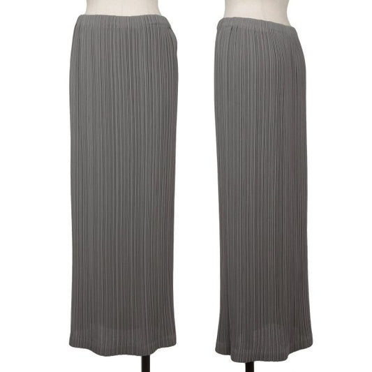 ISSEY MIYAKE WHITE LABEL Pleated Long Skirt Gray Size 2