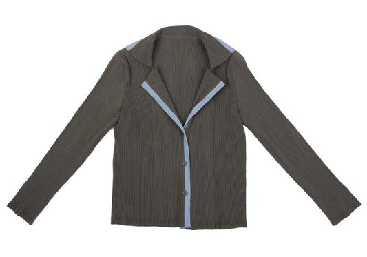 ISSEY MIYAKE WHITE LABEL Crepe Pleated Jacket Gray Size 2