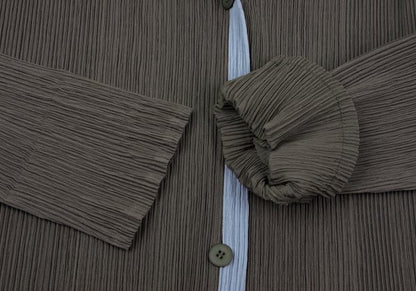 ISSEY MIYAKE WHITE LABEL Crepe Pleated Jacket Gray Size 2