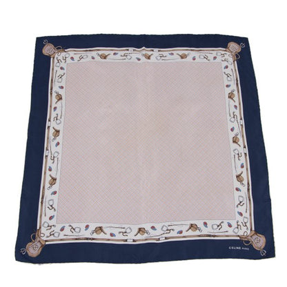 CELINE Belt Print Silk Scarf Blue