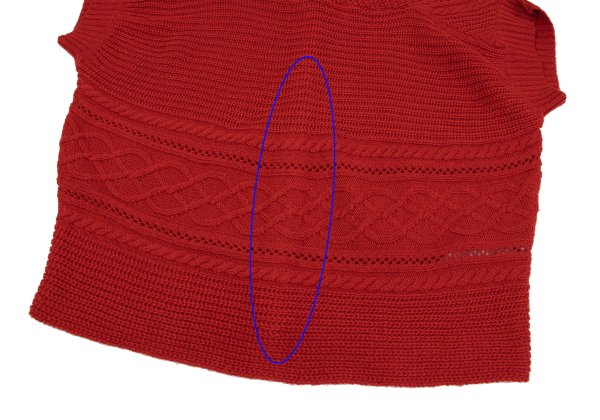 ATSURO TAYAMA Irregular Back Open Cable Sweater Red Size 38