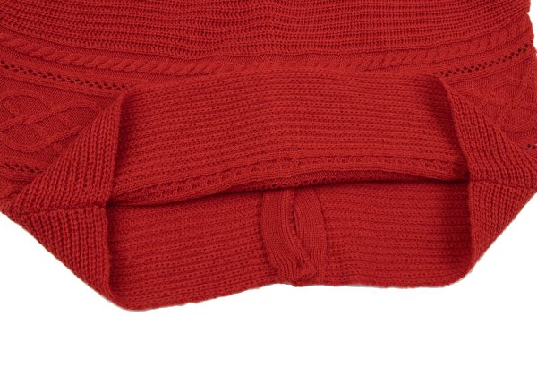 ATSURO TAYAMA Irregular Back Open Cable Sweater Red Size 38