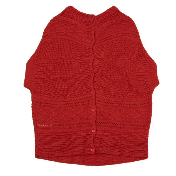 ATSURO TAYAMA Irregular Back Open Cable Sweater Red Size 38