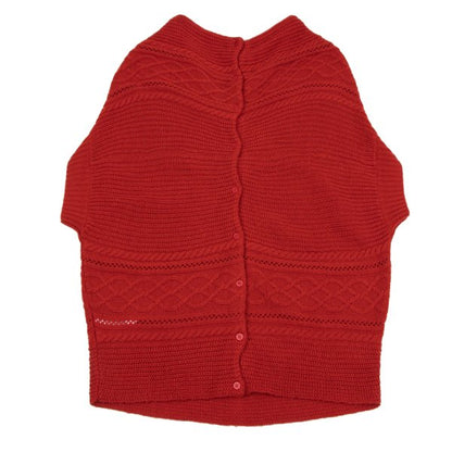 ATSURO TAYAMA Irregular Back Open Cable Sweater Red Size 38