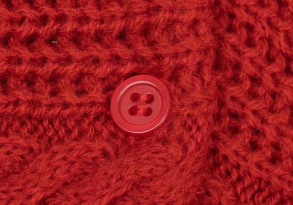 ATSURO TAYAMA Irregular Back Open Cable Sweater Red Size 38