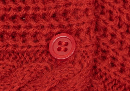 ATSURO TAYAMA Irregular Back Open Cable Sweater Red Size 38