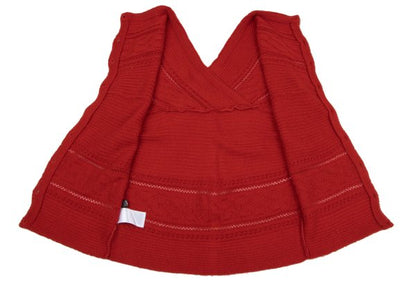 ATSURO TAYAMA Irregular Back Open Cable Sweater Red Size 38