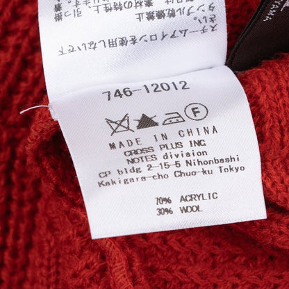 ATSURO TAYAMA Irregular Back Open Cable Sweater Red Size 38