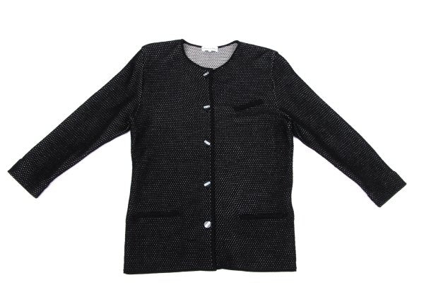 Christian Dior Wool Rayon Design Weave Cardigan Black Size M