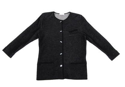 Christian Dior Wool Rayon Design Weave Cardigan Black Size M