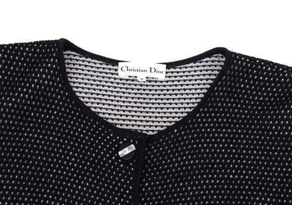 Christian Dior Wool Rayon Design Weave Cardigan Black Size M