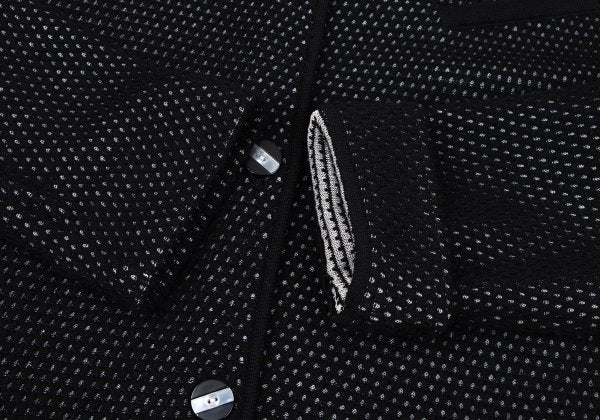 Christian Dior Wool Rayon Design Weave Cardigan Black Size M