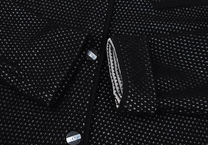 Christian Dior Wool Rayon Design Weave Cardigan Black Size M