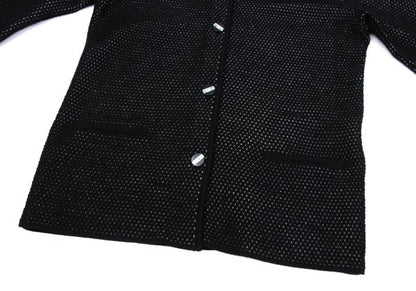 Christian Dior Wool Rayon Design Weave Cardigan Black Size M