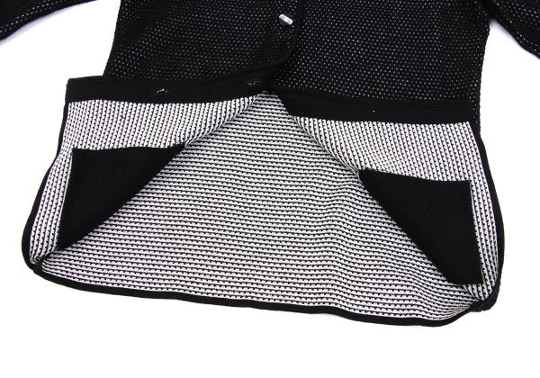 Christian Dior Wool Rayon Design Weave Cardigan Black Size M