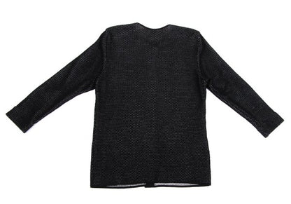 Christian Dior Wool Rayon Design Weave Cardigan Black Size M