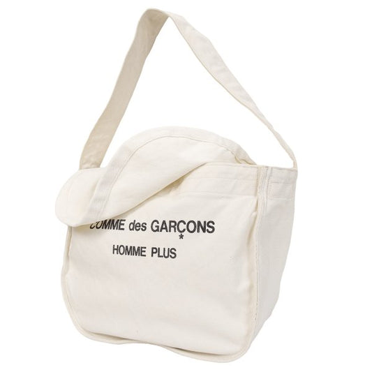 COMME des GARCONS HOMME PLUS Ivory Logo Print Shoulder Bag