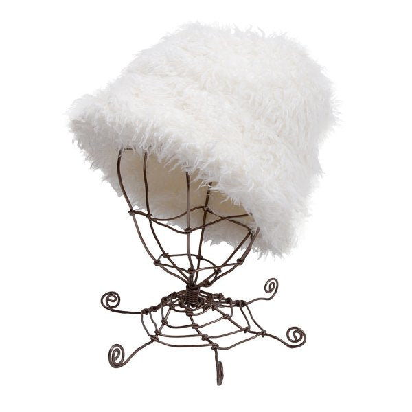 COMME des GARCONS SHIRT Faux Fur Hat White Size M