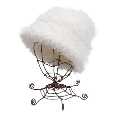 COMME des GARCONS SHIRT Faux Fur Hat White Size M