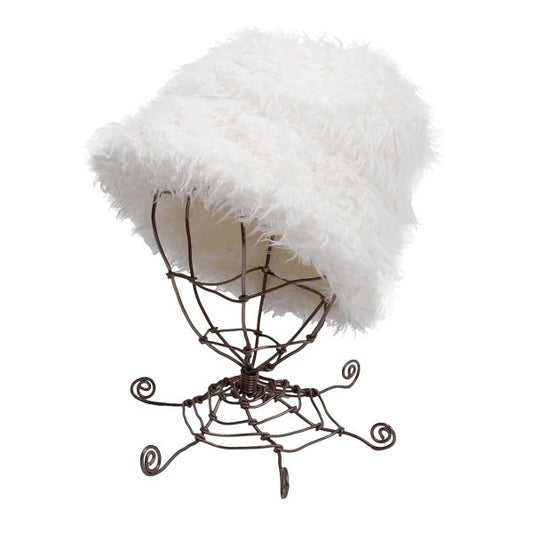 COMME des GARCONS SHIRT Faux Fur Hat White Size M