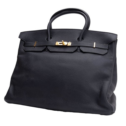 HERMES 2003 Birkin 40 Gold Dark Blue Belt