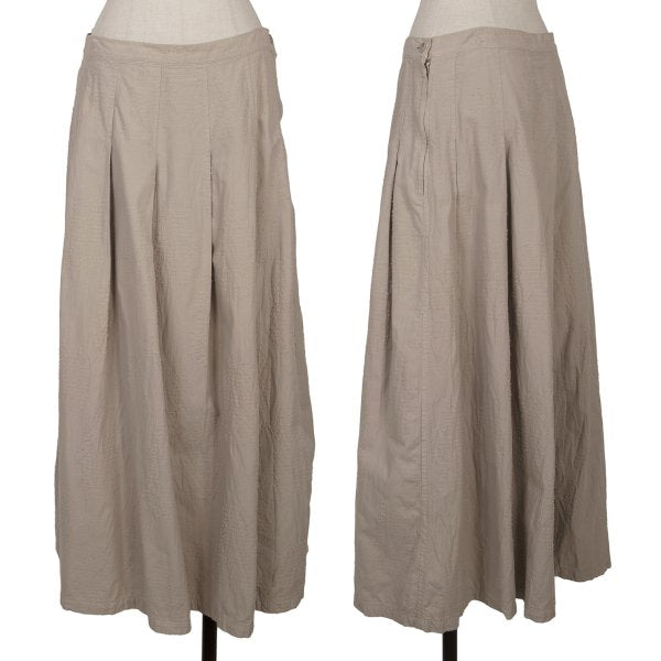 Plantation Garment Dyed Cotton Pleated Skirt Beige Size L