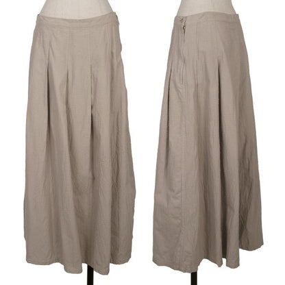 Plantation Garment Dyed Cotton Pleated Skirt Beige Size L
