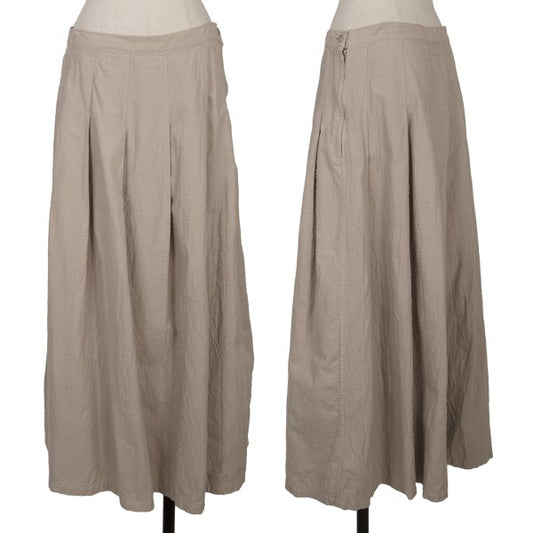 Plantation Garment Dyed Cotton Pleated Skirt Beige Size L