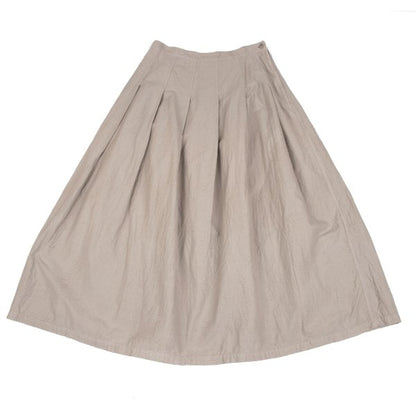 Plantation Garment Dyed Cotton Pleated Skirt Beige Size L