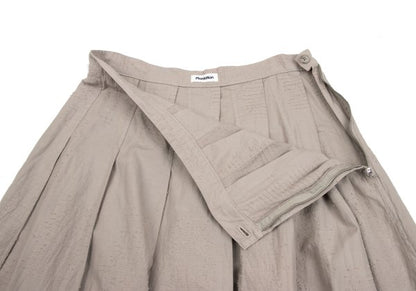 Plantation Garment Dyed Cotton Pleated Skirt Beige Size L