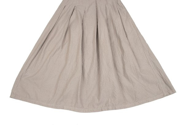 Plantation Garment Dyed Cotton Pleated Skirt Beige Size L