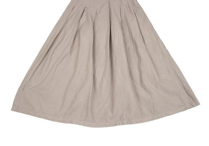 Plantation Garment Dyed Cotton Pleated Skirt Beige Size L
