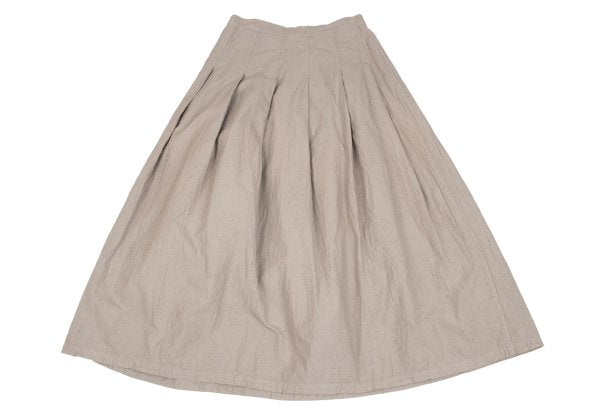 Plantation Garment Dyed Cotton Pleated Skirt Beige Size L