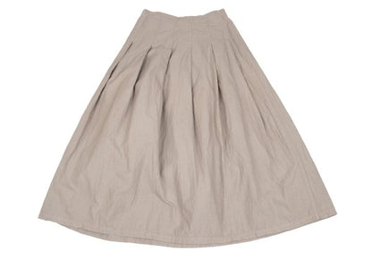 Plantation Garment Dyed Cotton Pleated Skirt Beige Size L