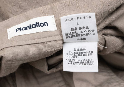 Plantation Garment Dyed Cotton Pleated Skirt Beige Size L