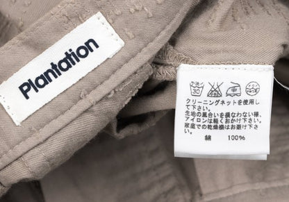 Plantation Garment Dyed Cotton Pleated Skirt Beige Size L